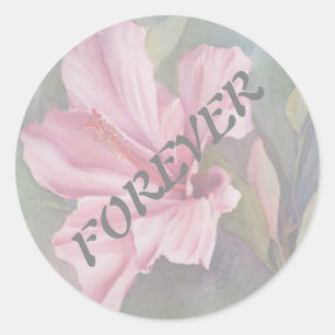 STICKERS DE MARIAGE HIBISCUS ROSE