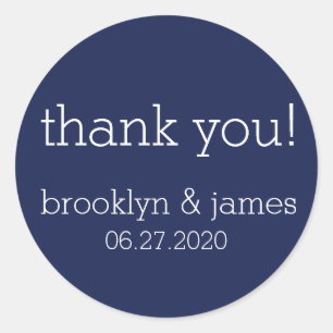 Stickers de mariage moderne bleu marine