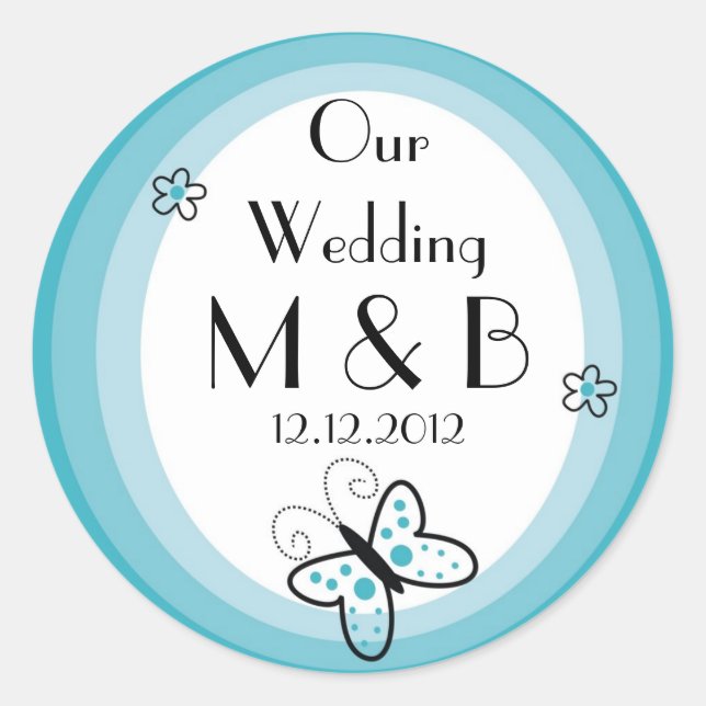 Stickers de mariage monogramme (Devant)