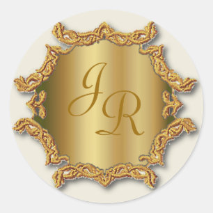Stickers de mariage Monogramme en or