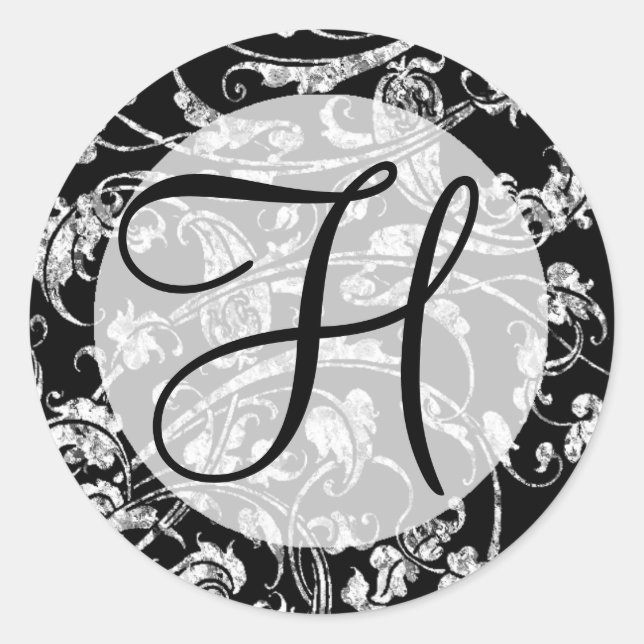 Stickers de mariage Monogramme H (Devant)