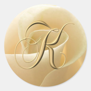 Stickers de mariage monogramme - lettre K