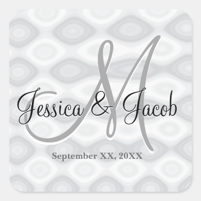 Stickers de mariage monogramme personnalisé (Devant)