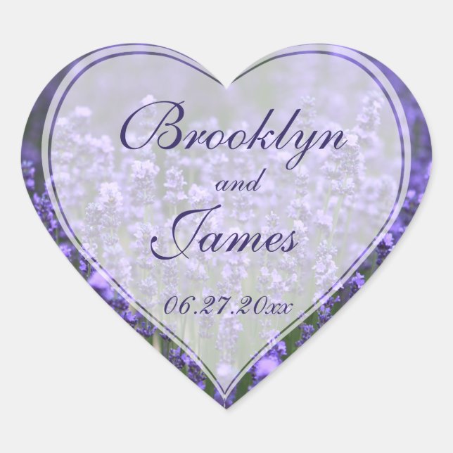 Stickers de mariage personnalisé pour Lavande card (Devant)