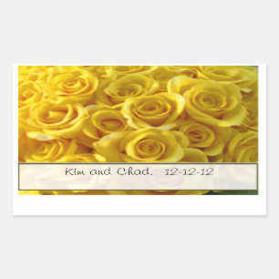 STICKERS DE MARIAGE PERSONNALISÉS EN ROSE JAUNE