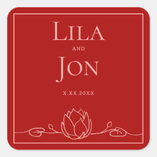 Stickers de mariage personnalisés Lotus