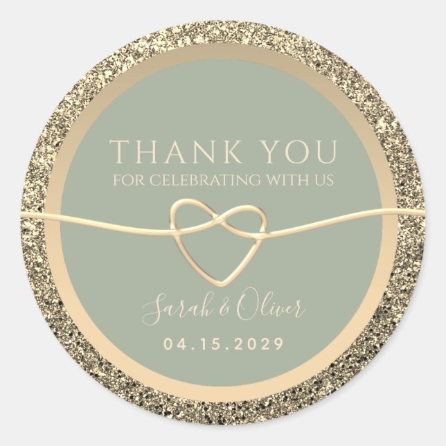 Stickers de mariage romantique Sage vert pour les  (Devant)