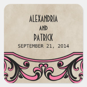 Stickers de mariage rose gothique