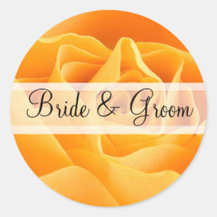 Stickers de mariage Rose orange élégant