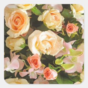 Stickers de mariage Rose pêche et ivoire