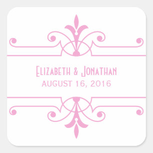 Stickers de mariage rose v2 fantaisie ornementale