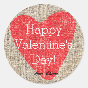 Stickers de mariage rustique de Valentine Burlap d