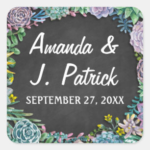 Stickers de mariage Succulent et Chalkboard Favor