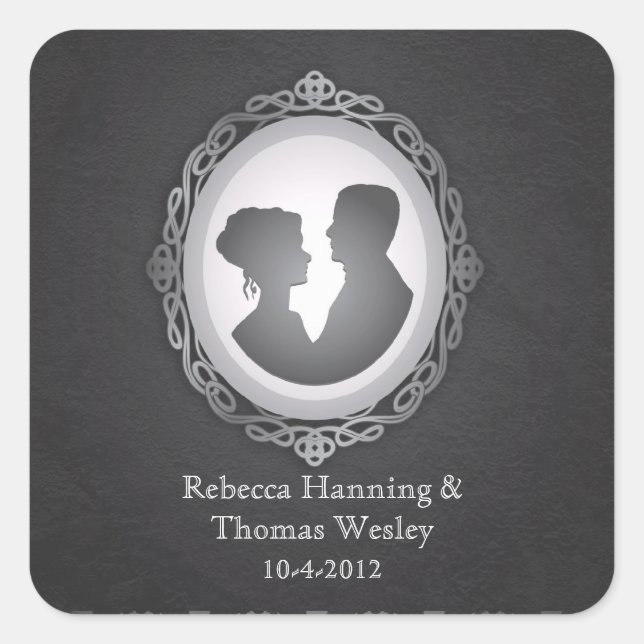 Stickers de mariage victorien gothique Caméo (Devant)