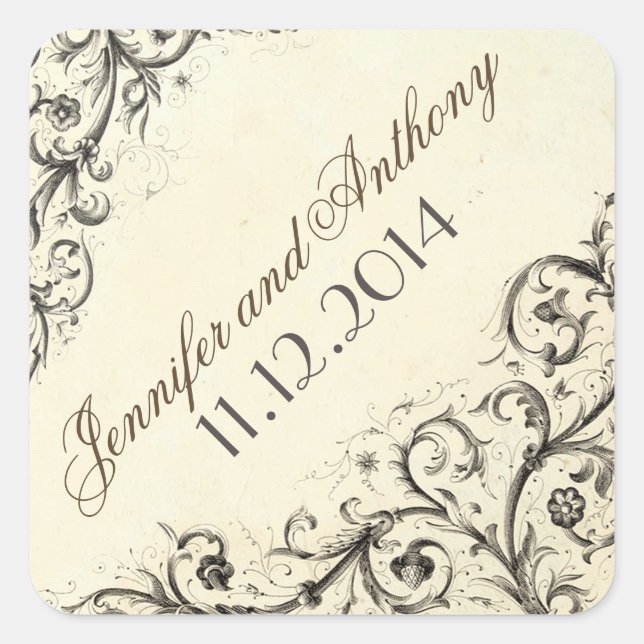 stickers de mariage vintage (Devant)