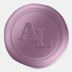 Stickers de mariage Wisteria Purple Wax Seal Monog