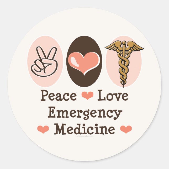 Stickers de médecine d'urgence Peace Love (Devant)