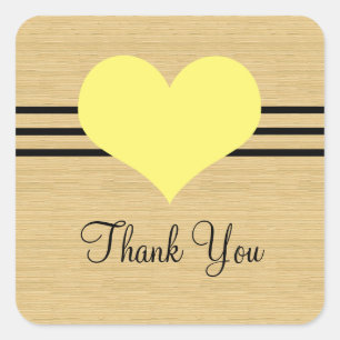 Stickers de Merci coeur moisi-bois, Jaune