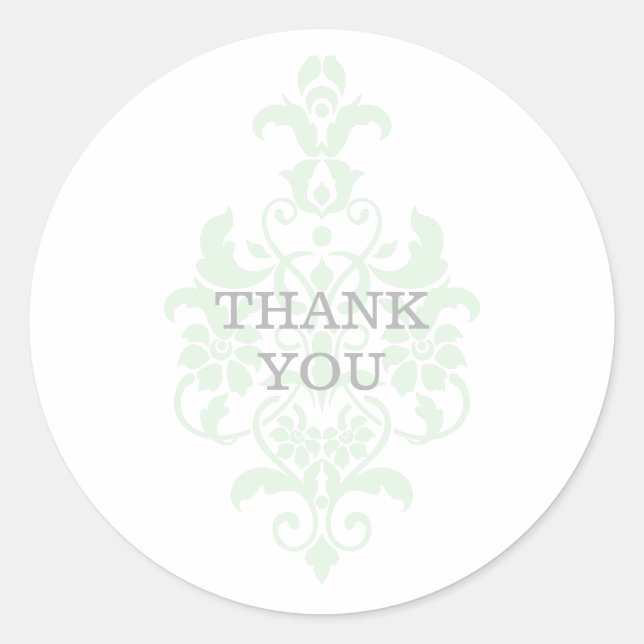 Stickers de Merci de Damas Subtil Mint Green (Devant)
