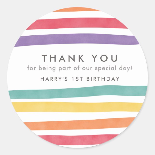 Stickers de Merci de fête d'anniversaire à l'arc-e (Devant)