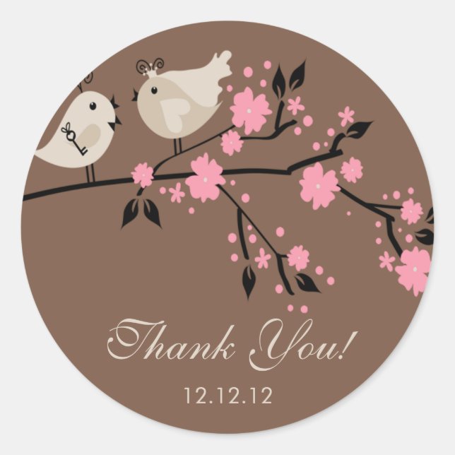Stickers de Merci de Fête des mariées Inséparables (Devant)