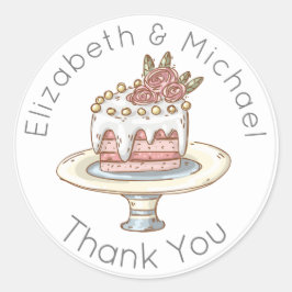 Stickers de Merci de gâteau Mariage Whimsical