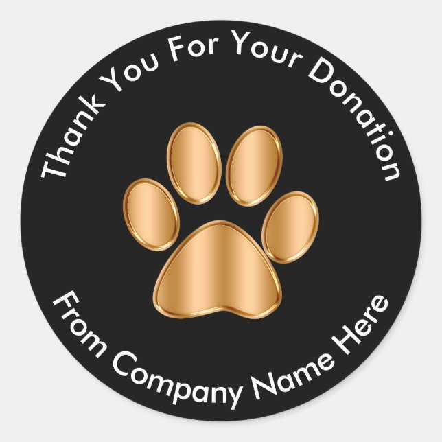 Stickers de Merci du logo de don pour animaux de c (Devant)
