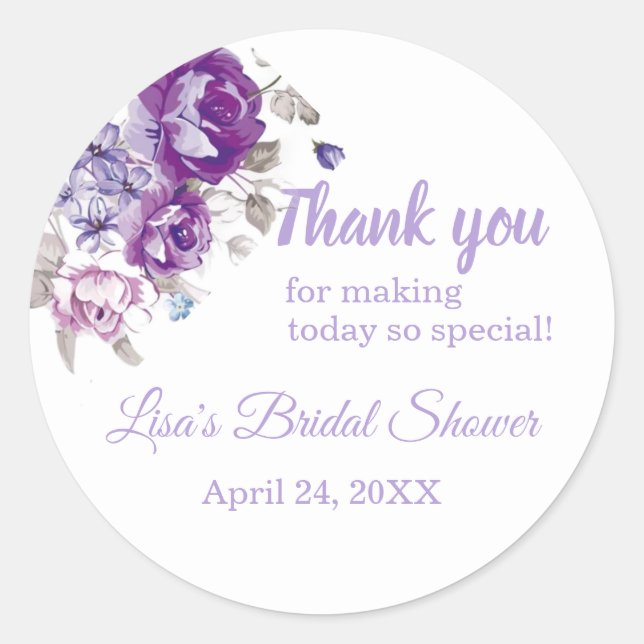 Stickers de Merci Floral Violet (Devant)
