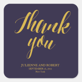 Stickers de Merci Mariage Rustique bleu marine