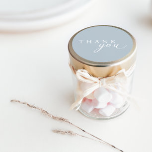 Stickers de Merci minimaliste de script bleu clair