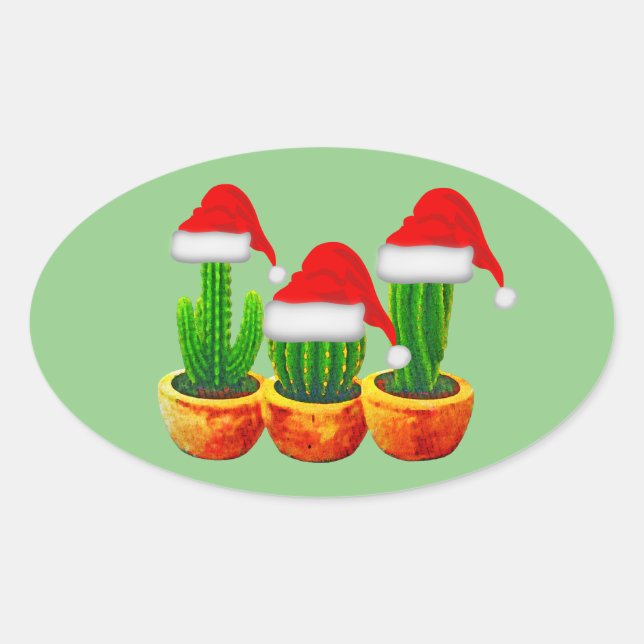 Stickers de Noël à thème Cactus (Devant)
