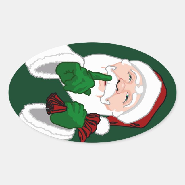 Stickers de Noël amusants Stickers Santa Clause mi (Devant)