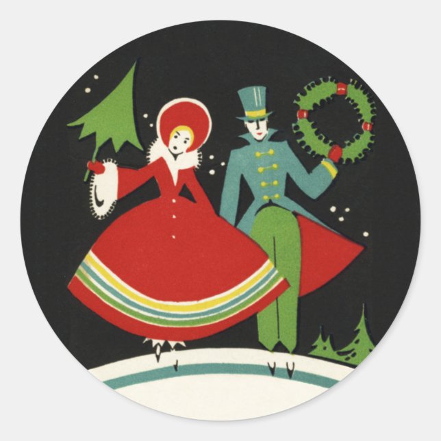 Stickers de Noël Art déco vintage (Devant)