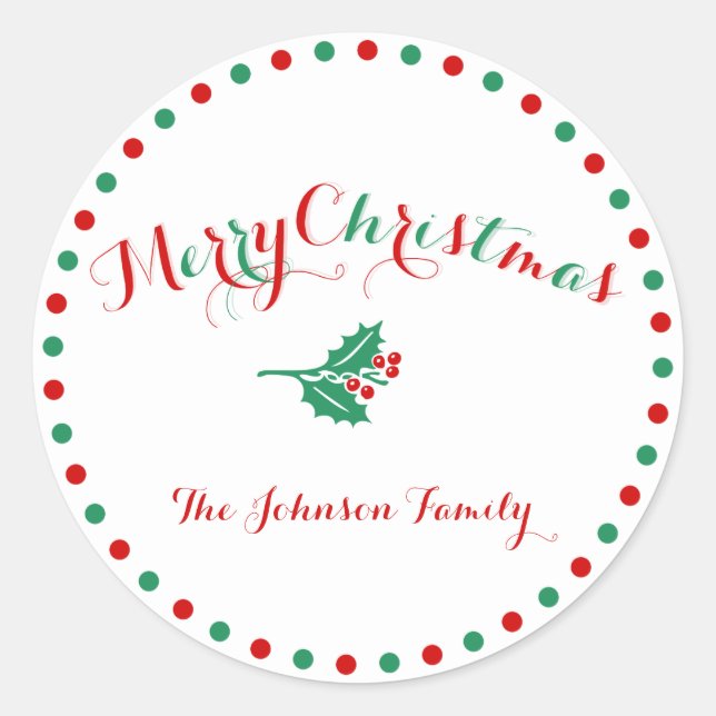 Stickers de Noël blanc, rouge et vert (Devant)