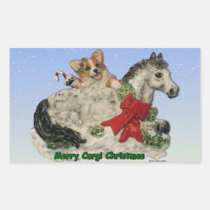 Stickers de Noël Corgi & Pony Merry Corgi