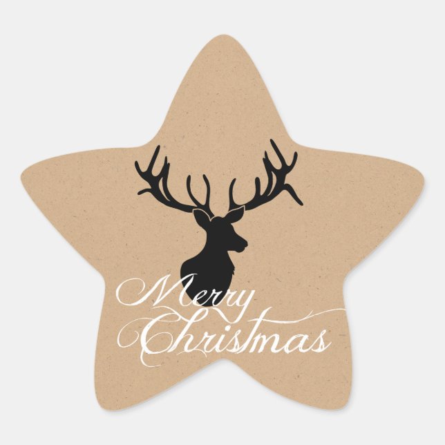 Stickers de Noël des Cerfs de Silouette (Devant)