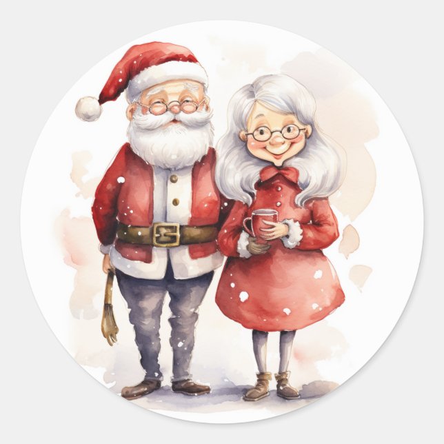 Stickers de Noël du Père Noël et de Mme Claus (Devant)