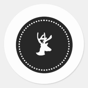 Stickers de Noël en silhouette de cerfs noirs et b