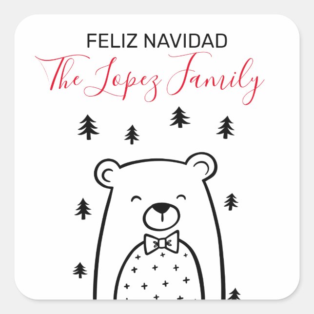 Stickers de Noël Feliz Navidad Bear (Devant)