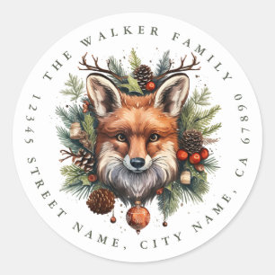 Stickers de Noël Fox Round