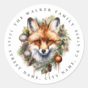 Stickers de Noël Fox Round