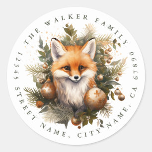 Stickers de Noël Fox Round