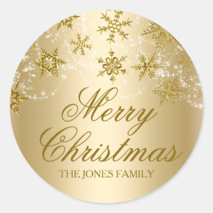 Stickers de Noël Gold Shimmer Snowflake