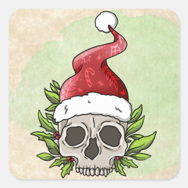 Stickers de Noël gothique Déplaisant père Noël (Devant)