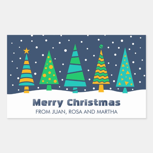 Stickers de Noël gros sapins neigeux (Devant)