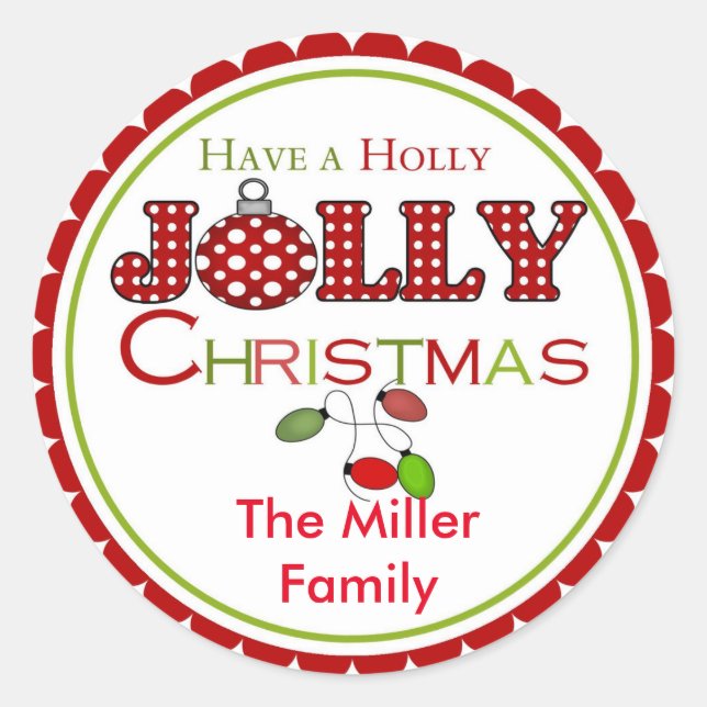 Stickers de Noël Holly Jolly Étiquettes (Devant)
