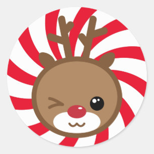 Stickers de Noël Kawaii Reindeer