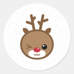 Stickers de Noël Kawaii Reindeer