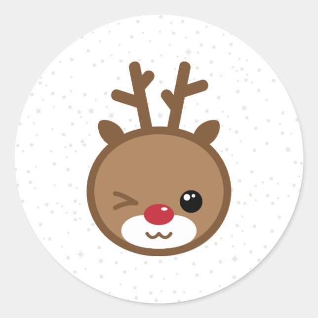 Stickers de Noël Kawaii Reindeer (Devant)