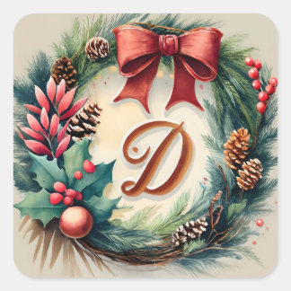 Stickers de Noël Lettre D
